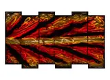 Chris DeRubeis, Shock Wave - Red, Mixed Media on Metal Panels
