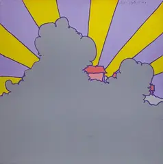 House in the Clouds by Peter Max, Acrylic on Canvas, offered Oct 2025
