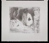 Pablo Picasso, Peintre avec deux Modeles, Drypoint