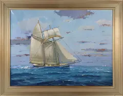 Top Sail Schooner at Sea by William Lowe, Oil on Canvas, offered Feb 2026
