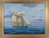 William Lowe, Top Sail Schooner at Sea, Oil on Canvas