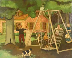 The Yard Swing by Steve L. Cull, Oil on Canvas, offered Feb 2026