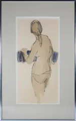 Standing Lady by Roy Bailey, Pencil and Gouache, offered Feb 2026
