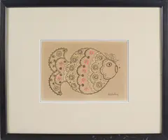 The Conceited Perch by Polly Bushong, Pen and Ink on Paper, offered Feb 2026