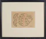 The Conceited Perch by Polly Bushong, Pen and Ink on Paper, offered Feb 2026