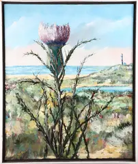 William Pettit, Thistle and Lighthouse, Oil on Canvas