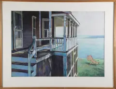 Oceanfront Deck by Sheri Wilson Rae, Oil and Pastel on Paper, offered Feb 2026