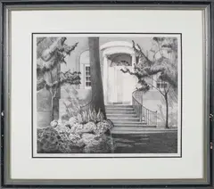 Ruth Haviland Sutton, Flower Market Nantucket, Etching
