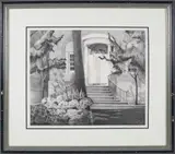 Ruth Haviland Sutton, Flower Market Nantucket, Etching