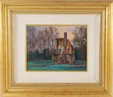 Louis Guarnaccia, Minster Lovell Hall Ruins, Oil on Canvas Landscape