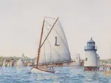 John Hutchinson, The Lillian Sailing Around Brant Point Nantucket
