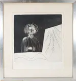 Coming Up The Staircase by Jan Cox, circa 1962, Etching, offered Feb 2026