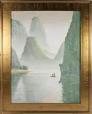 G.S Hill, Li River II China, Oil on Linen