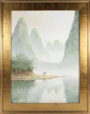 G.S Hill, Li River I China, Oil on Linen