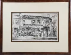 Earl Horter, Ye Olde Curiosity Shop, Engraving Of Old Nantucket Antiques Store