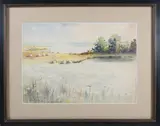 Across The Salt Marsh, Aug. 1893 by Emma H. Van Pelt, 1893, Watercolor On Paper, offered Feb 2026