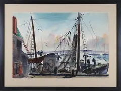 C. Robert Perrin, Awaiting Tide, Watercolor on Paper