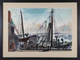 C. Robert Perrin, Awaiting Tide, Watercolor on Paper