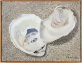 Carol Sims, Two Oyster Shells, Acrylic On Canvas