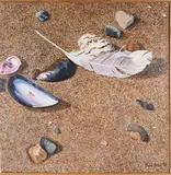 Carol Sims, Gull Feather, Acrylic On Canvas