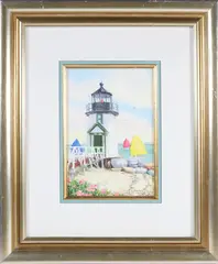 Rainbow Fleet Rounding Brant Point by Barbara Capizzo, Watercolor on Paper, offered Feb 2026