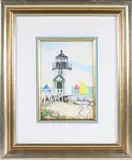 Barbara Capizzo, Rainbow Fleet Rounding Brant Point, Watercolor on Paper