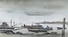 Robert Courjon, The Coming Rain, Watercolor on Paper