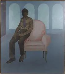 Portrait of a Young Man in a Blue Room by Paul Jasmin, Oil On Canvas, offered Jul 2026