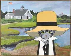 Grey Tabby at the Life Saving Museum by Maggie Meredith, Oil on Canvas, offered Jul 2026