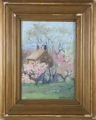 Henry Stephens Eddy, Cottage in the Woods, Oil on Panel