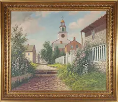 Harry Hambro Howe, Stone Alley, Nantucket, Oil on Canvas