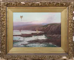 Alexander M Fleming, Rocky Shoreline, Oil on Canvas