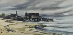 John Cuthbert Hare, Provincetown Waterfront, Watercolor on Paper
