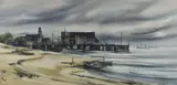 John Cuthbert Hare, Provincetown Waterfront, Watercolor on Paper