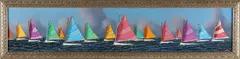 Jerome Howes, Nantucket Rainbow Fleet, Oil on Panel