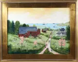 Jan Munro, View Salt Water Farm, Spring, Nantucket, Mixed Media on Masonite