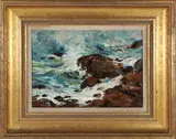 Jan Collins Selman, Rocky Shoreline, Oil on Canvas