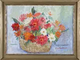 August Bouquet Still Life by Ellen Selden, Oil on Canvas, offered Apr 2026