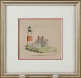 Sankaty Light by Doris and Richard Beer, Watercolor on Paper, offered Apr 2026