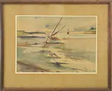 C. Robert Perrin, Sailboat at Rest, Watercolor on Paper