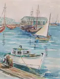 Nantucket Harbor Scene by Anne H. Mellin, Watercolor on Paper, offered Apr 2026