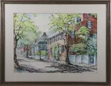 William Welch, Main Street Nantucket, Watercolor on Paper