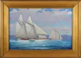 William Lowe, Fresh Breeze Nantucket Schooner, Oil on Linen