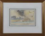 Roland Vivian Pitchforth, Cloudy Day Over the Marsh,, Watercolor