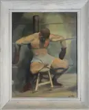 Les Etter, The Fighter, Oil on Board
