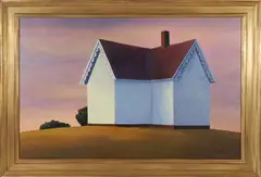 Joan Albaugh, Victorian House at Sunset, Oil on Panel