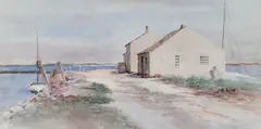 Jane Brewster Reid, Swain’s Wharf, Watercolor View