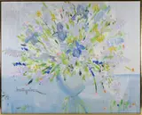 Dorothy Palmer, Bowl of Nantucket Iris, Oil on Canvas