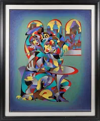 Anatol Krasnyansky, Cafe 2001, 2001, Serigraph