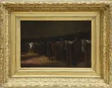 A. Dargent, The Horse Stable, circa 1883, Oil on Canvas
